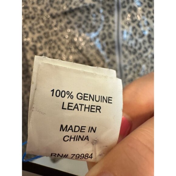 Chicos Leopard Print Leather Jacket Size L - Picture 2 of 7